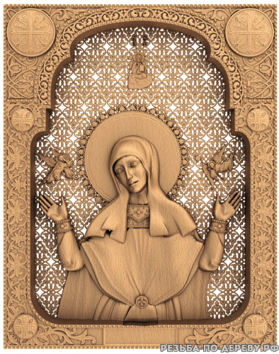 Резная икона Святая София из дерева